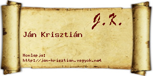 Ján Krisztián névjegykártya